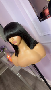 14” Lace Frontal Layered Bang Bob Wig!