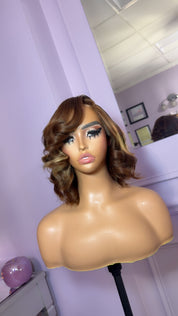 16” Highlighted Lace Frontal Bob Wig.
