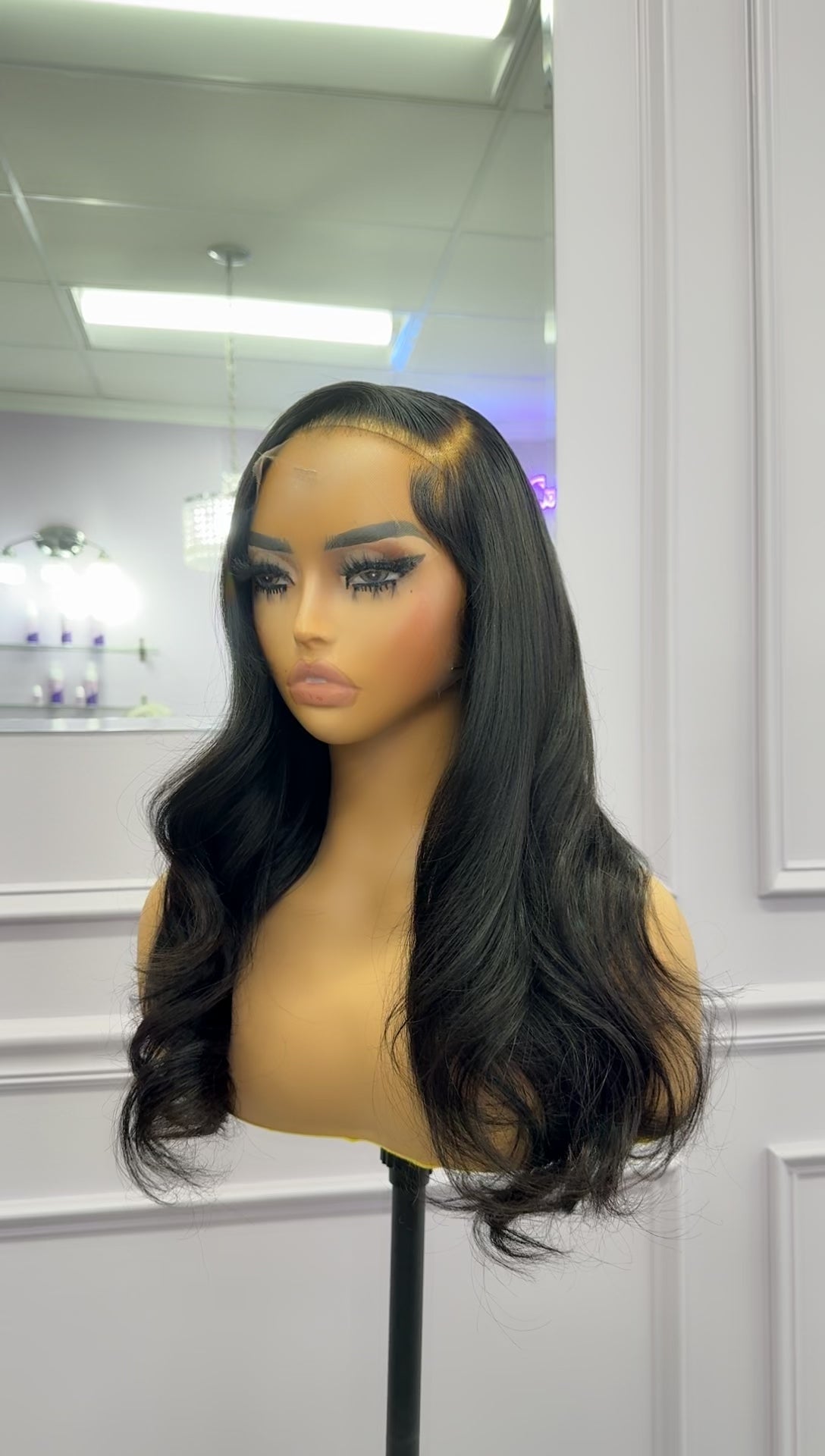 18” 13x4 HD Lace Frontal wig! Pre bleached and styled.